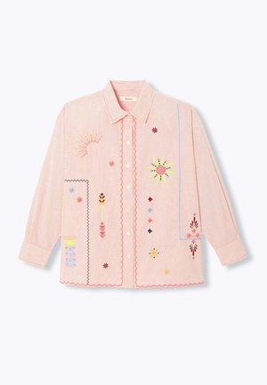 Promod, CHEMISE RAYÉE BRODÉE - Chemisier - rayé rose