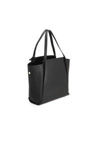 Juodos odos rankinė su lygiu paviršiumi, pailga forma ir dviem petnešomis. Turi minimalistinį dizainą su auksiniu akcentu.