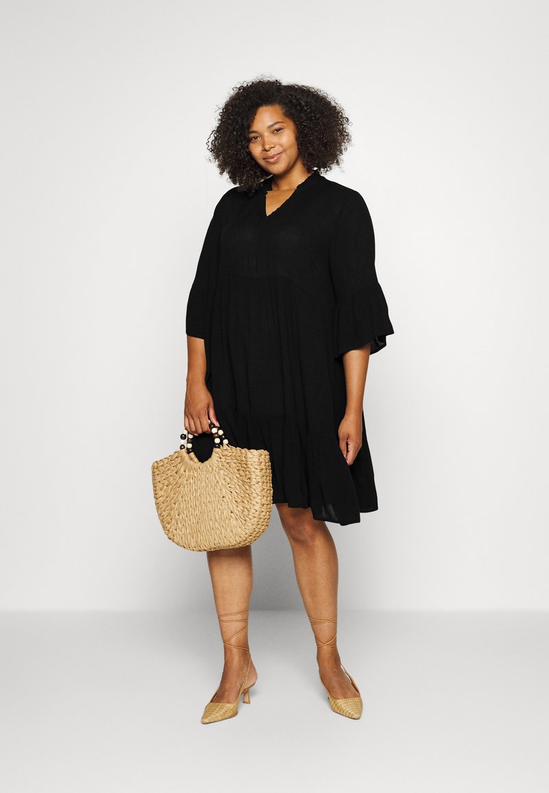 Kaffe Curve KCMARIANA AMI - Day dress - black deep/black - Zalando.ie