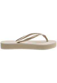 SLIM FIT FLATFORM - Sandales tongs - beige