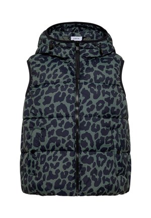 Cecil, Wide-leg velour pants in a casual fit - Bodywarmer - dried olive green