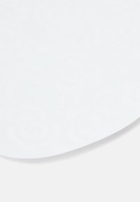 White circular textile featuring a subtle, tonal swirl pattern and a soft, textured surface. Edges are smoothly rounded.