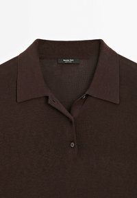 Massimo Dutti Polo shirt - mottled dark brown