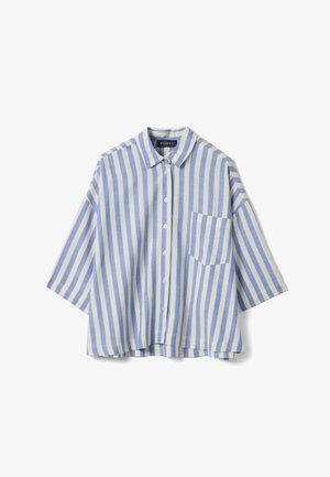 PIOMBO, SHIRT, RELAXED FIT - Blusa - white light blue
