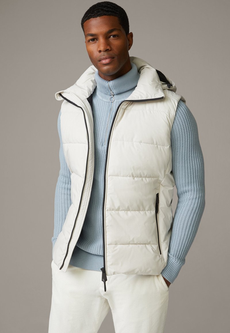 Strellson LEGGERO - Waistcoat - ecru/grey - Zalando