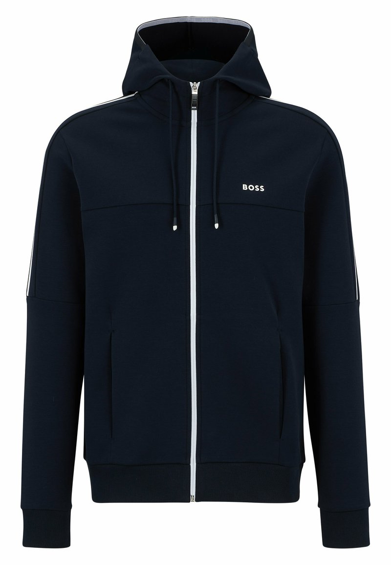 Boss Sweater met rits donkerblauw