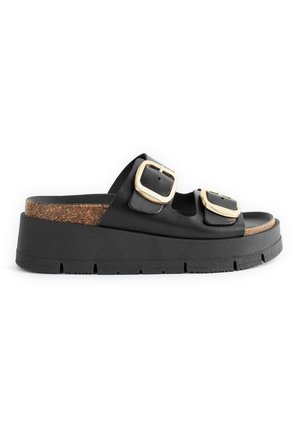 FOREVER COMFORT DOUBLE BUCKLE FLATFORM - Matalakantaiset pistokkaat - black