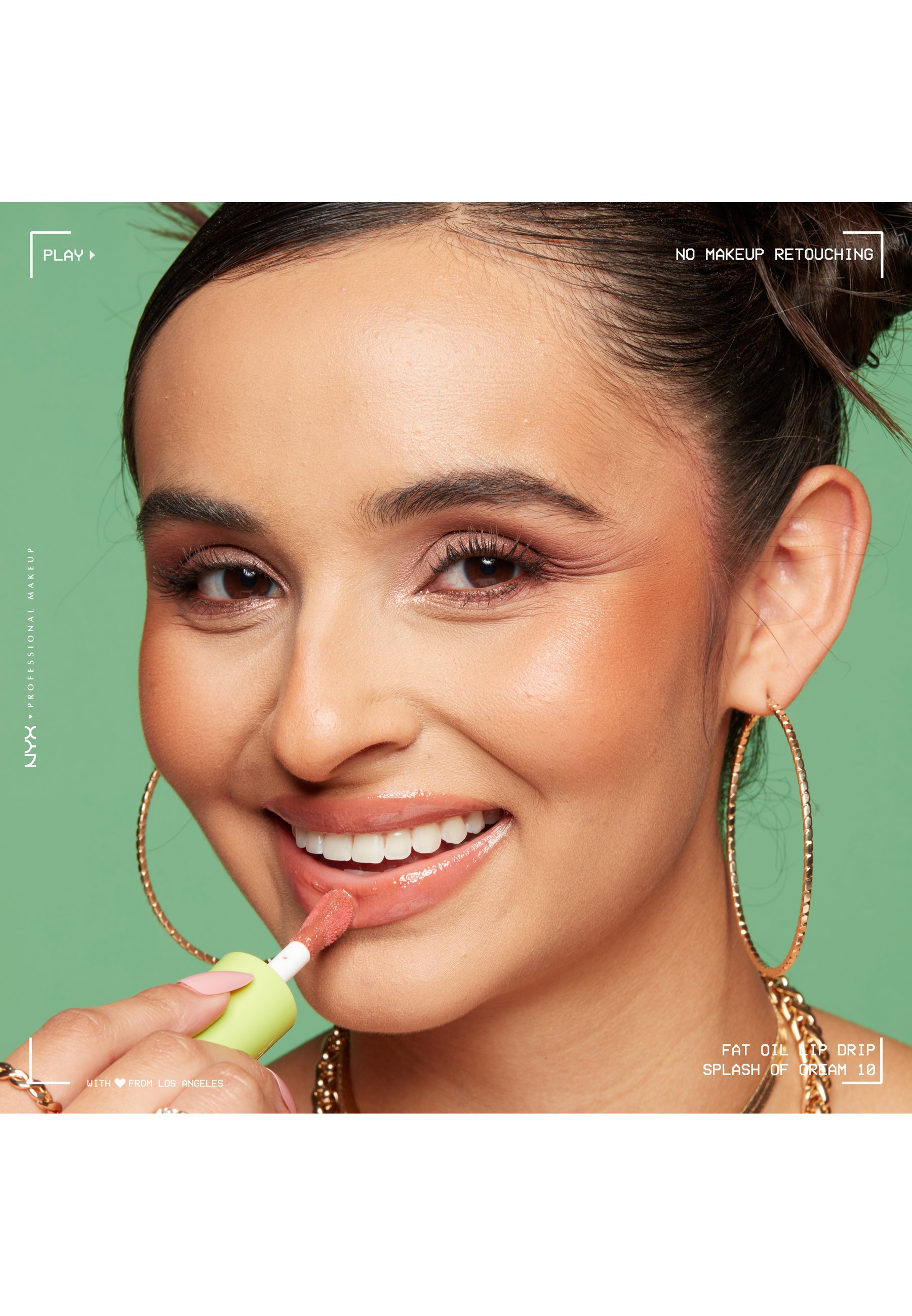NYX Professional Makeup Fat Oil Lip Drip – Lipgloss „Splash Of Cream“, Mit Nährenden Ölen, Bis Zu 12h Feuchtigkeit, Nicht Klebrig, Mit Dickem Applikator