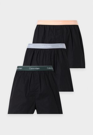 Calvin Klein Underwear, SLIM ICON 3 PACK - Široké boxerky - black/darkest spruce
