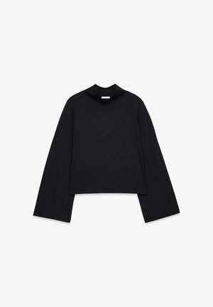 NA-KD, FUNNEL NECK HEAVY - Top s dlhým rukávom - black