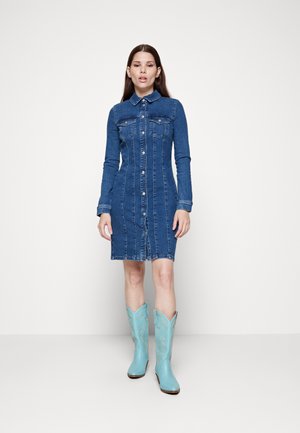 VMNINA STITCH DRESS - Denim dress - medium blue denim