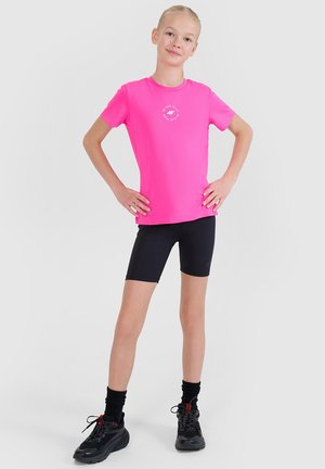 4F, 4F T-SHIRT SPORTOWY REGULAR GŁADKI DZIEWCZĘCY - BIAŁY 122/128 (6-8 LAT) - Camiseta estampada - hot pink neon