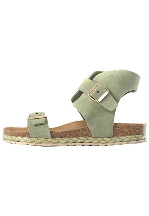 Sandalen met plateauzool - green
