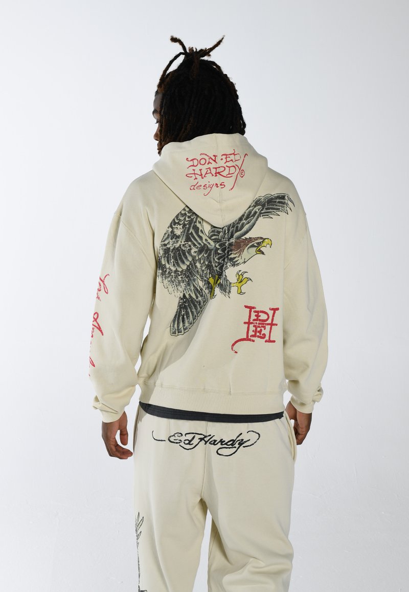 ed hardy zip up hoodie white
