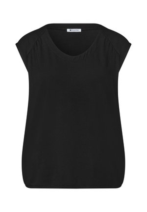 Street One, DROPPED SHOULDER SHIRT MIT ELASTIKSAUM - T-shirt basique - black