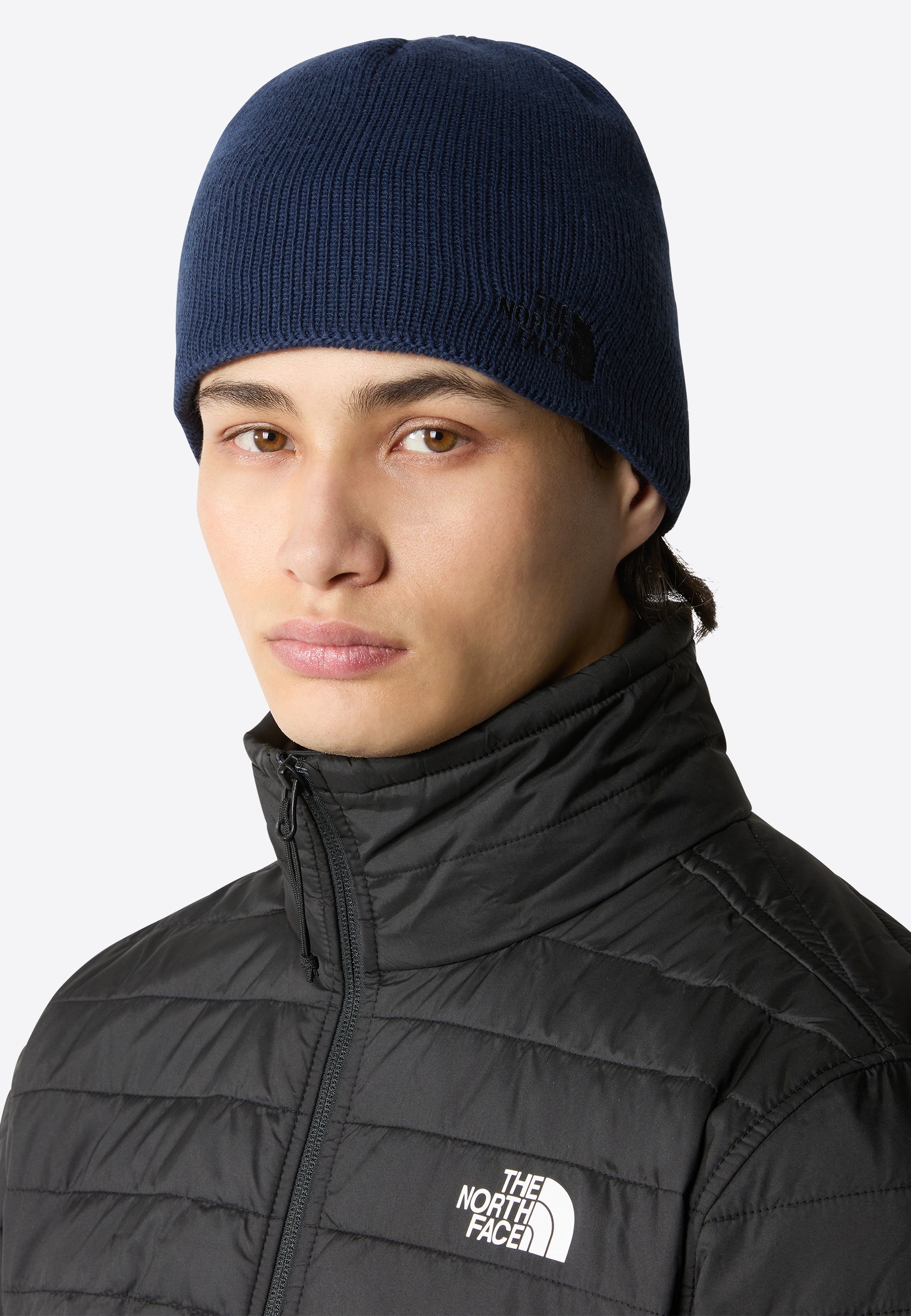 navy blue north face beanie