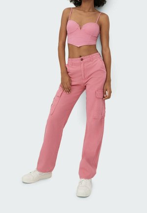 Pantalones cargo - mottled pink