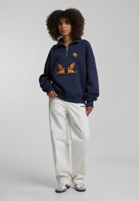 PROHIBITED GRIFFIN HALF-ZIP - Bluză de molton cu fermoar - blue