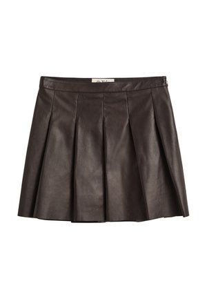 GANT, YALE PLEATED SKIRT - Δερμάτινη φούστα - deep brown