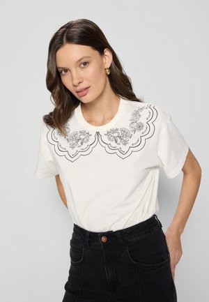 COLLARY - T-shirt print - off white