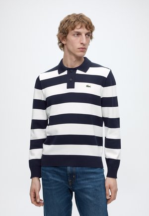 Lacoste, KNIT POLO - Poloshirt - navy blue/flour
