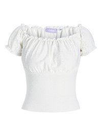 JXROSEY OFF SHOULDER  - T-shirts med print - blanc de blanc