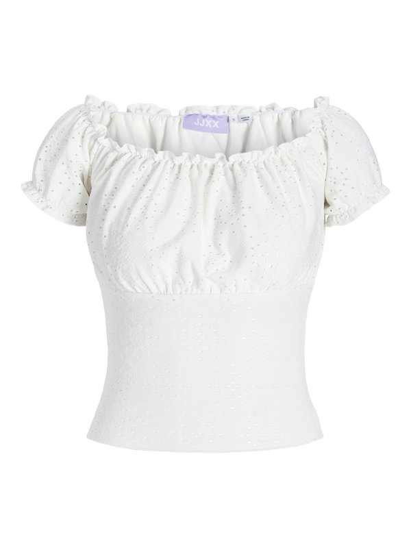 JXROSEY OFF SHOULDER  - Print T-shirt - blanc de blanc3