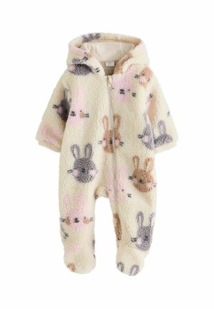 Next, BORG HOODED BABY ALL-IN-ONE - Sleep suit - ecru bunny all over print