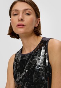s.Oliver BLACK LABEL PAILLETTES - Blouse - dunkelgrau