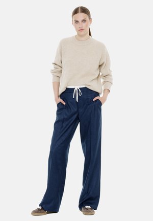 MARLENE WIDE LEG - Trousers - sporty pinstripe