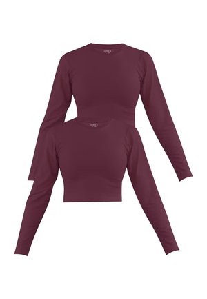 2 X CROP - Langarmshirt - burgund