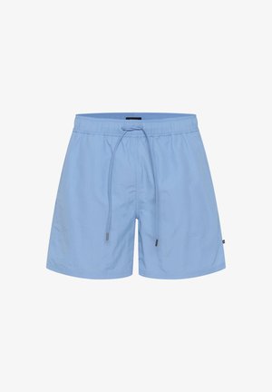 Helle blaue Badehose aus leichtem Material. Mit einem elastischen Bund und einer Kordel zum Verstellen sowie einem dezenten Logo-Detail am Saum.