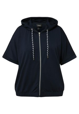 Ulla Popken SHORT SLEEVE HOODIE - Sweatjakke - navy blue