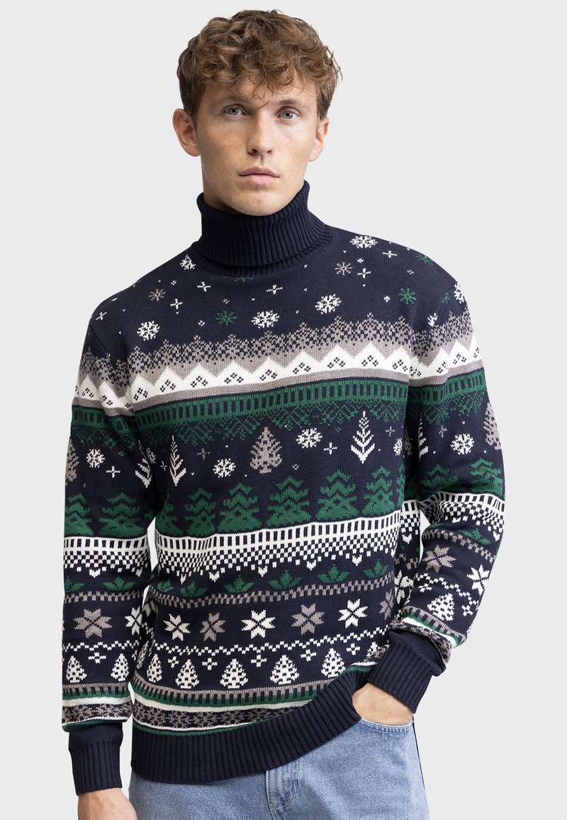 Redefined Rebel SANTA ROLLNECK REGULAR FIT - Strickpullover - navy blazer