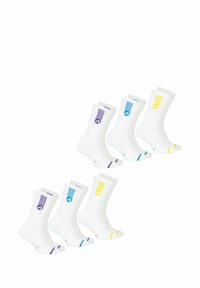 LOT DE 6 PAIRES DE DRY - Chaussettes - blanc et jaune blanc et bleu blanc et violet