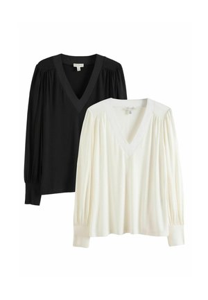 REGULAR FIT - 2 PACK - Long sleeved top - black and white