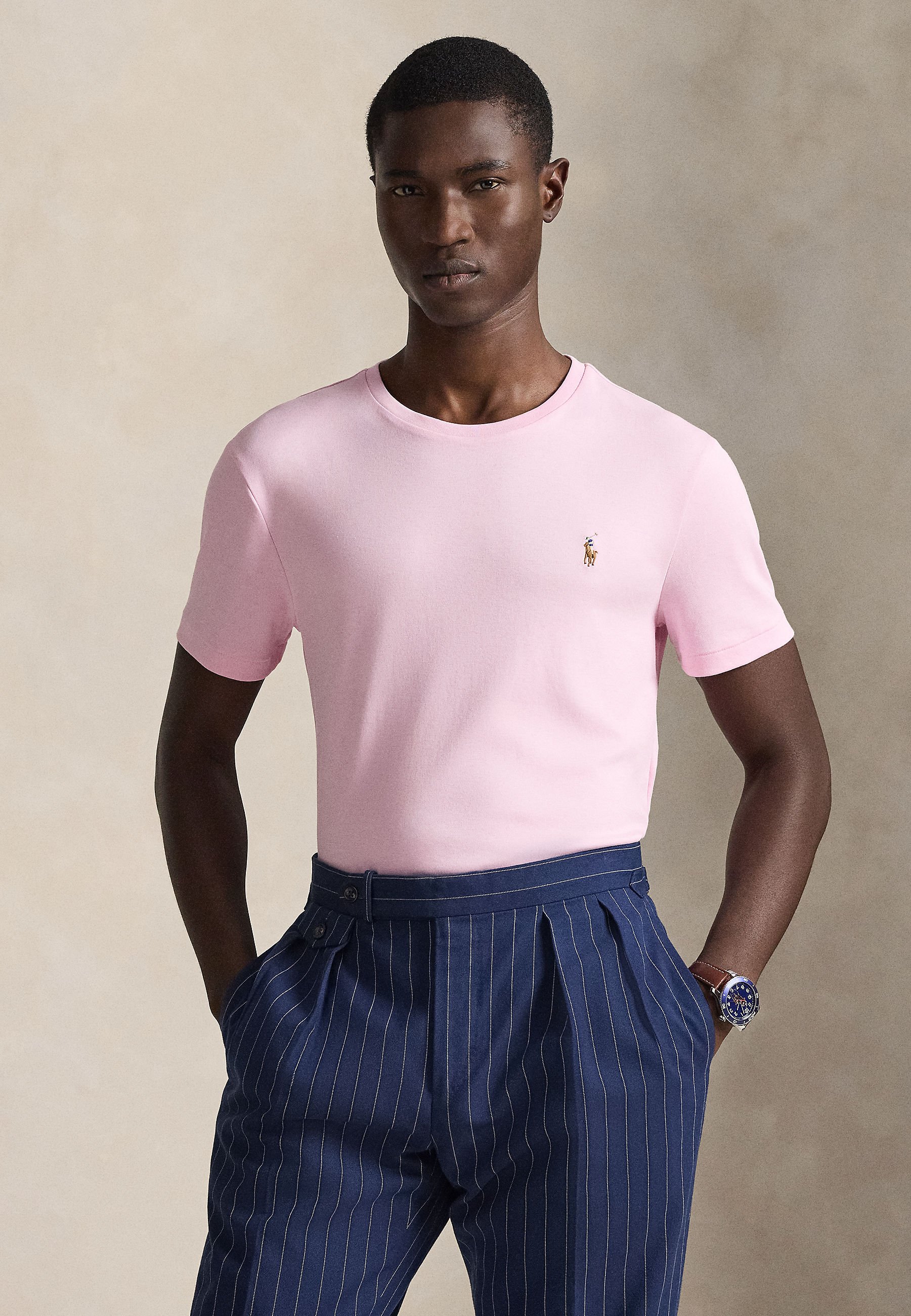 トップス POLO RALPH LAUREN CUSTOM SLIM FIT M Polo Ralph Lauren CUSTOM SLIM FIT SOFT COTTON T-SHIRT - Basic T