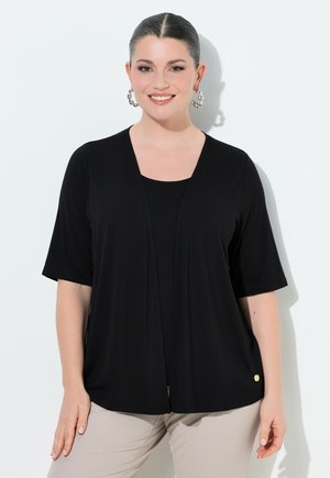 2-IN-1 CLASSIC RUNDHALS HALBARM - Blouse - black