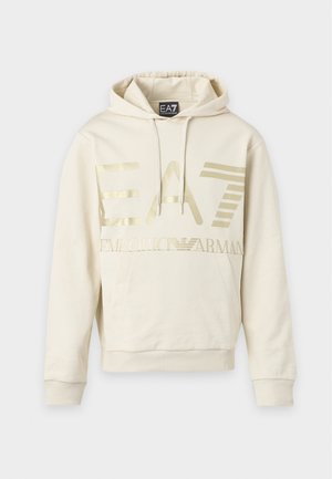 EA7 Emporio Armani, TRAIN LOGO SERIES HOODIE  - Kapuzenpullover - almond milk/gold-coloured