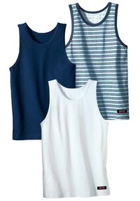 H.I.S 3 PACK - Undershirt - marine/weiß/marine/gestreift