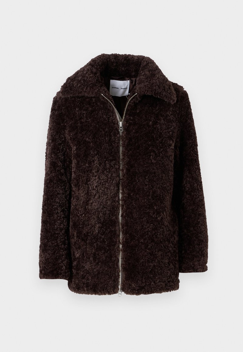 Samsøe Samsøe Wintermantel donkerbruin
