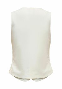 Gilet sans manches de couleur crème avec une texture lisse, présenté de dos sur un fond blanc uni.