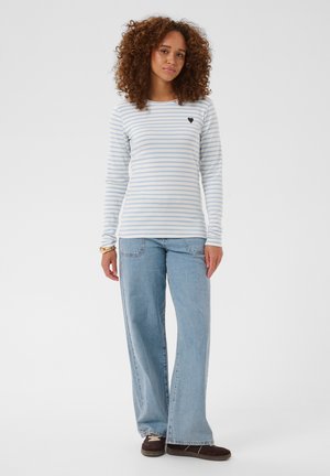 Kaffe, KALIDDY - Camiseta estampada - chalk blue fog - brown heart