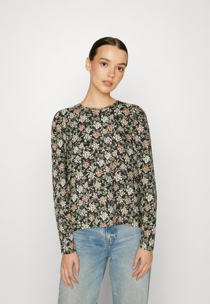ONLRYLEE O NECK PUFF SLEEVE - Long sleeved top - black