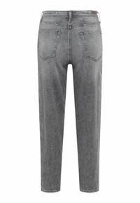 Grijze spijkerbroek van denim met een rechte pasvorm, ontwerp met vijf zakken en een klassieke tailleband. Gladde textuur met subtiele vervaagde details.