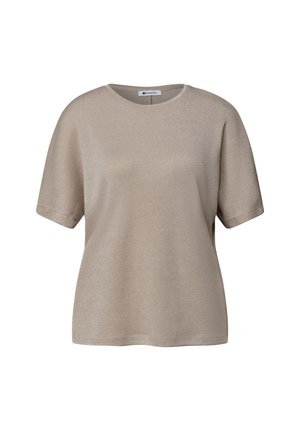 Street One, DROPPED SHOULDER SHIRT MIT GLITZERDETAILS - T-shirt basique - clay sand