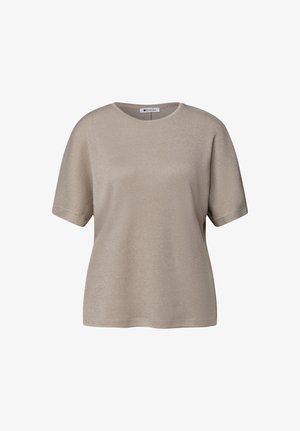 Street One, DROPPED SHOULDER SHIRT MIT GLITZERDETAILS - T-shirts basic - clay sand