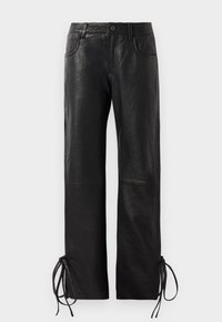 STRING TROUSERS - Leather trousers - licorice