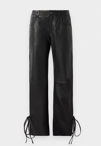 Won Hundred STRING TROUSERS - Nahkahousut - licorice