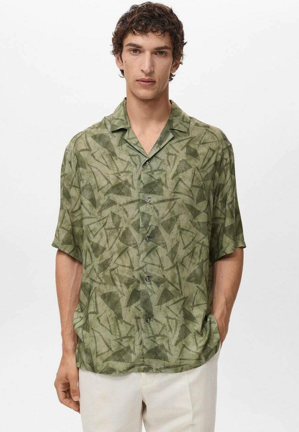 ESTAMPADA CUELLO BOWLING - Shirt - verde oscuro